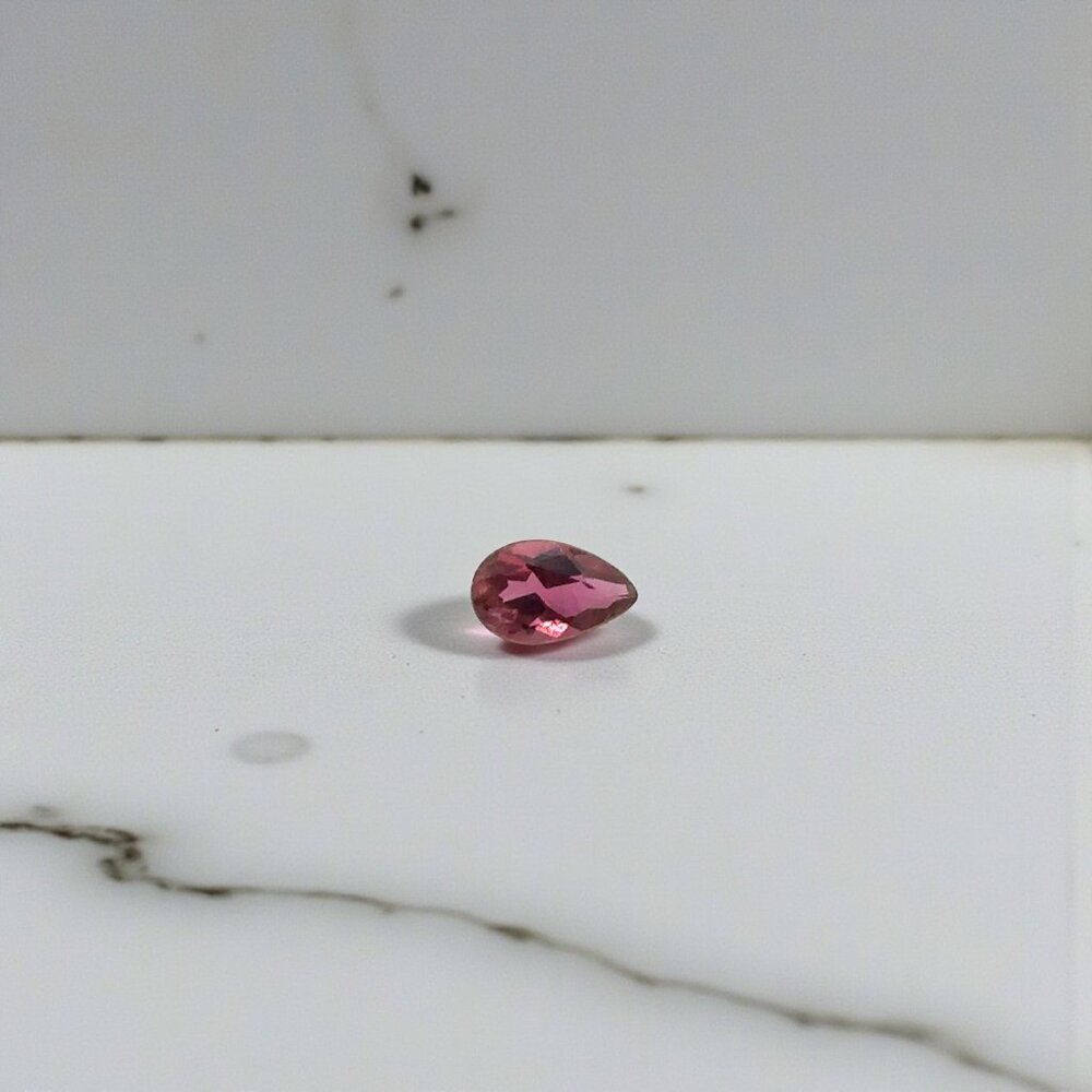 0.87 Carat Pear-Shaped Pink Tourmaline Gemstone - Live Show Listing